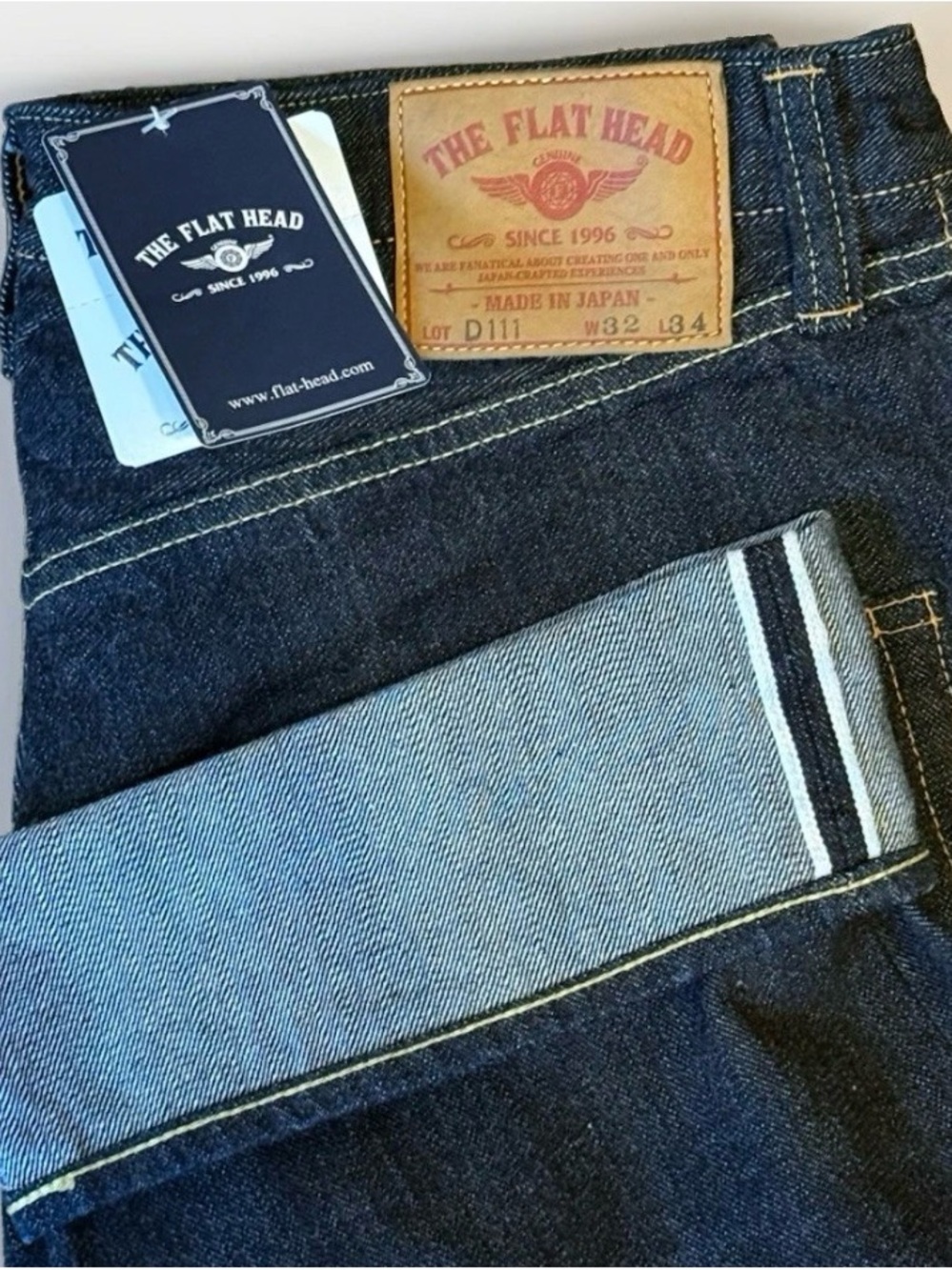 The Flat Head FN-D111 32x34 Left Hand Japanese Selvedge Zimbabwe Jeans Indigo